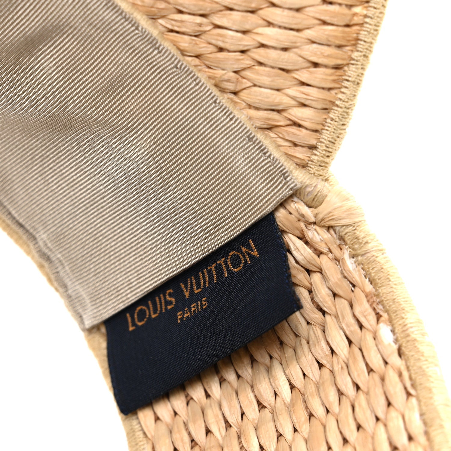 Louis Vuitton Calfskin Raffia Monogram Strawgram Visor Natural Blue