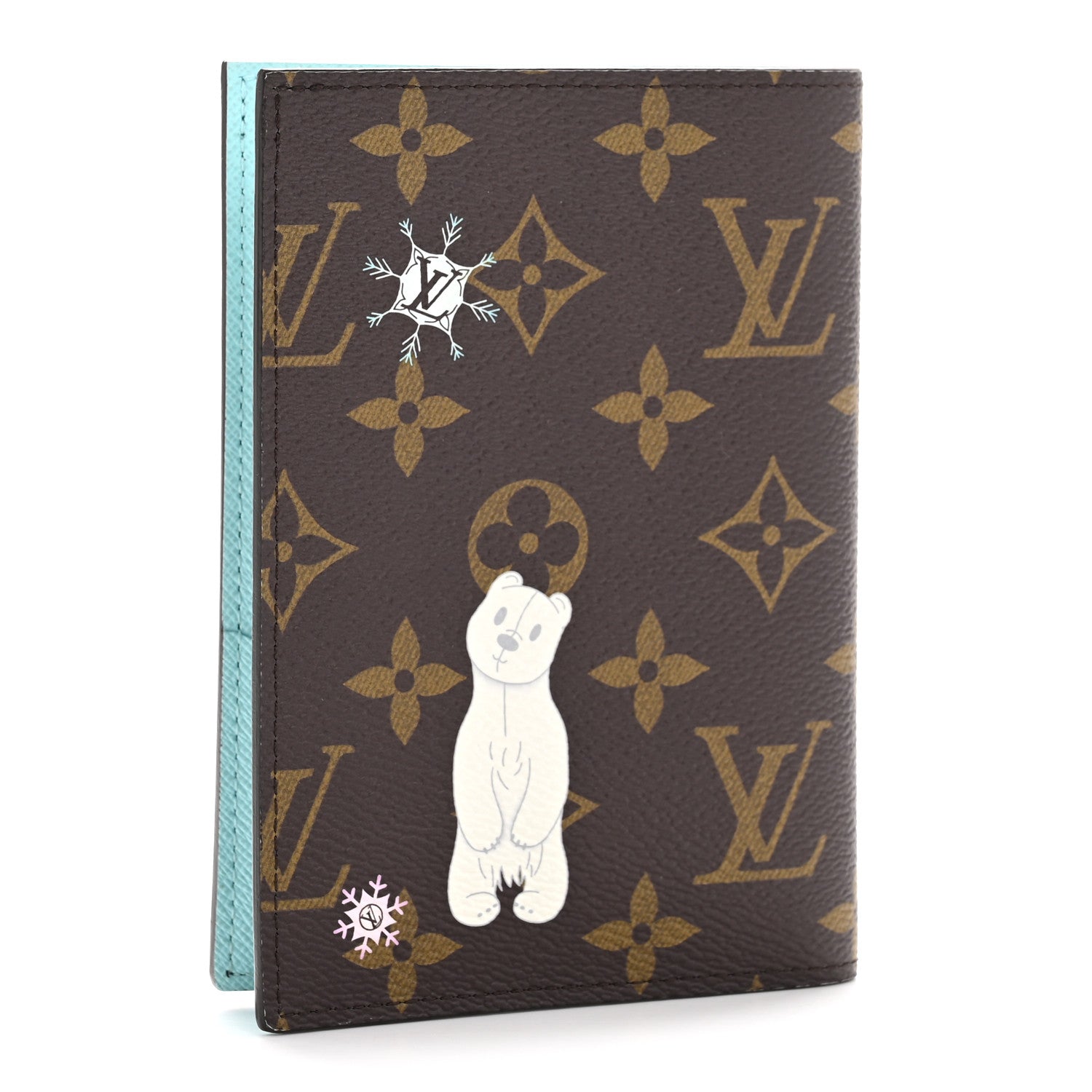 Louis Vuitton Monogram 2025 Christmas Animation Passport Cover Azur Frost