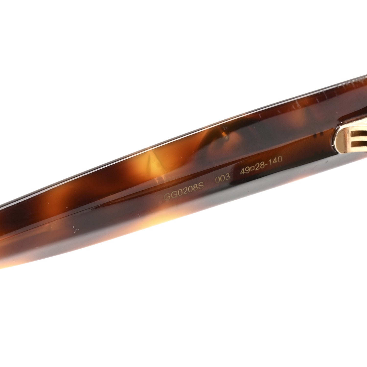 Gucci Round Frame Star Sunglasses GG0208S Tortoise