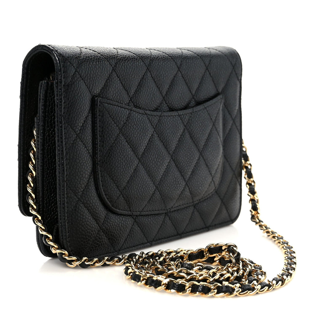 Chanel Caviar Quilted Wallet on Chain WOC Black