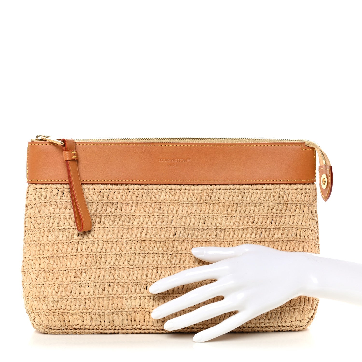 Louis Vuitton Raffia Pochette Voyage Souple Natural Beige