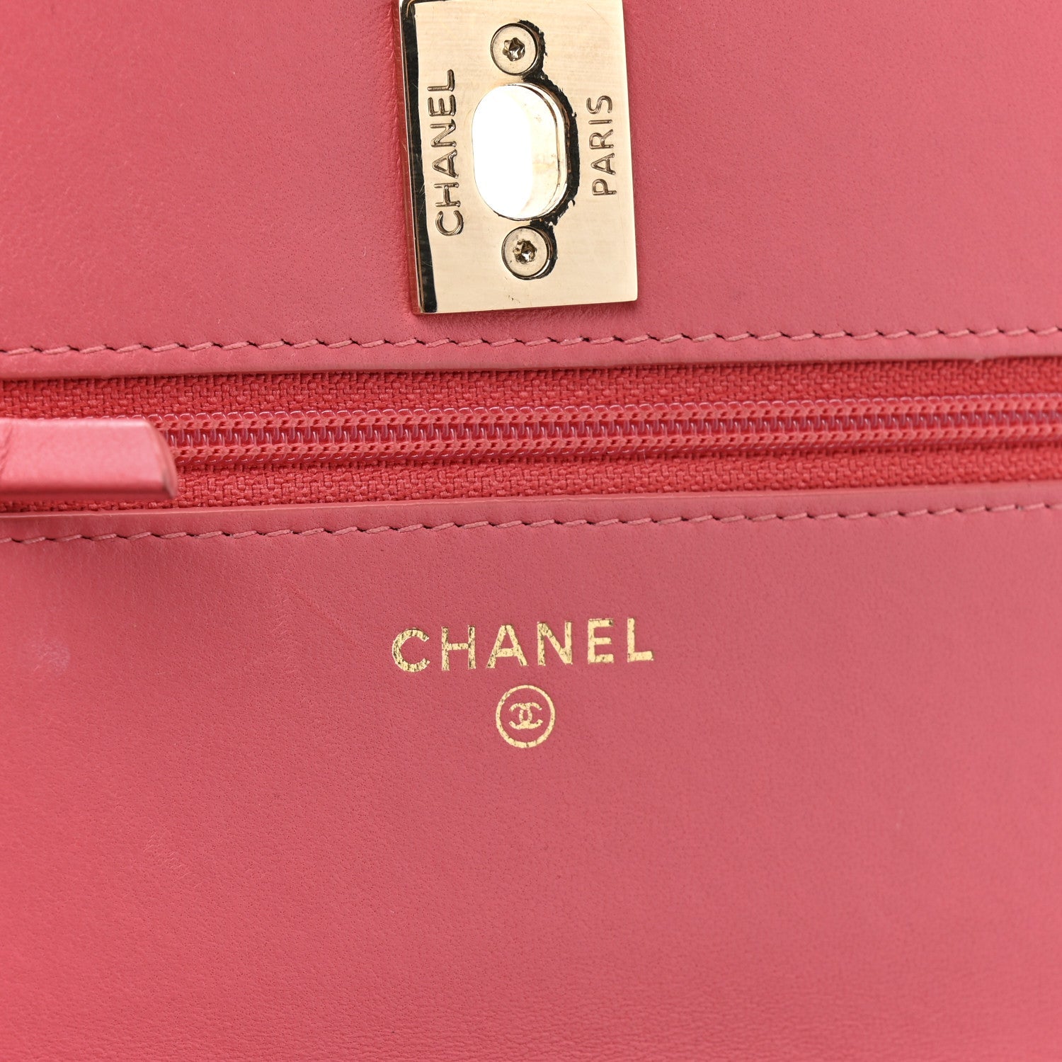 Chanel Lambskin Quilted Trendy CC Wallet On Chain WOC Bright Pink