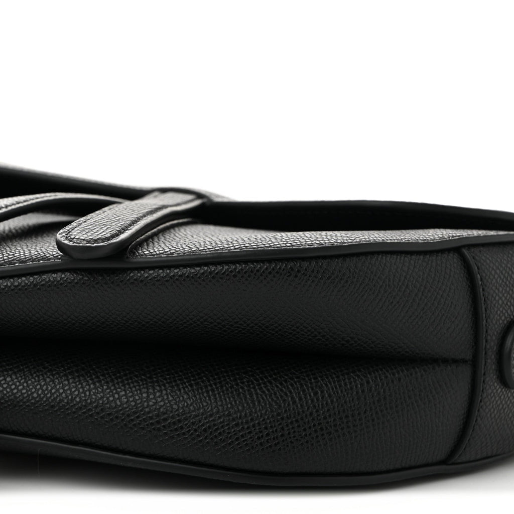 Christian Dior Grained Calfskin Saddle Bag Black
