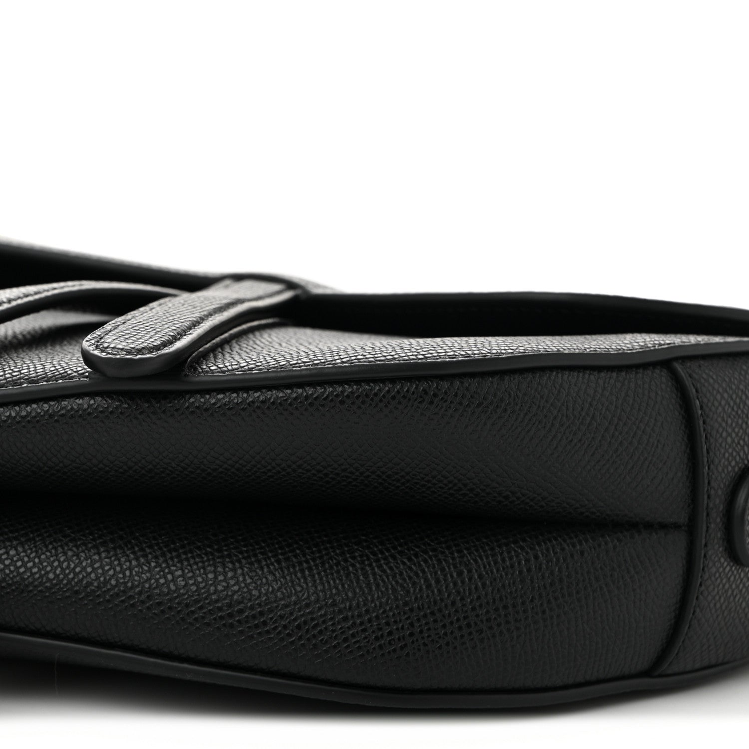 Christian Dior Grained Calfskin Saddle Bag Black
