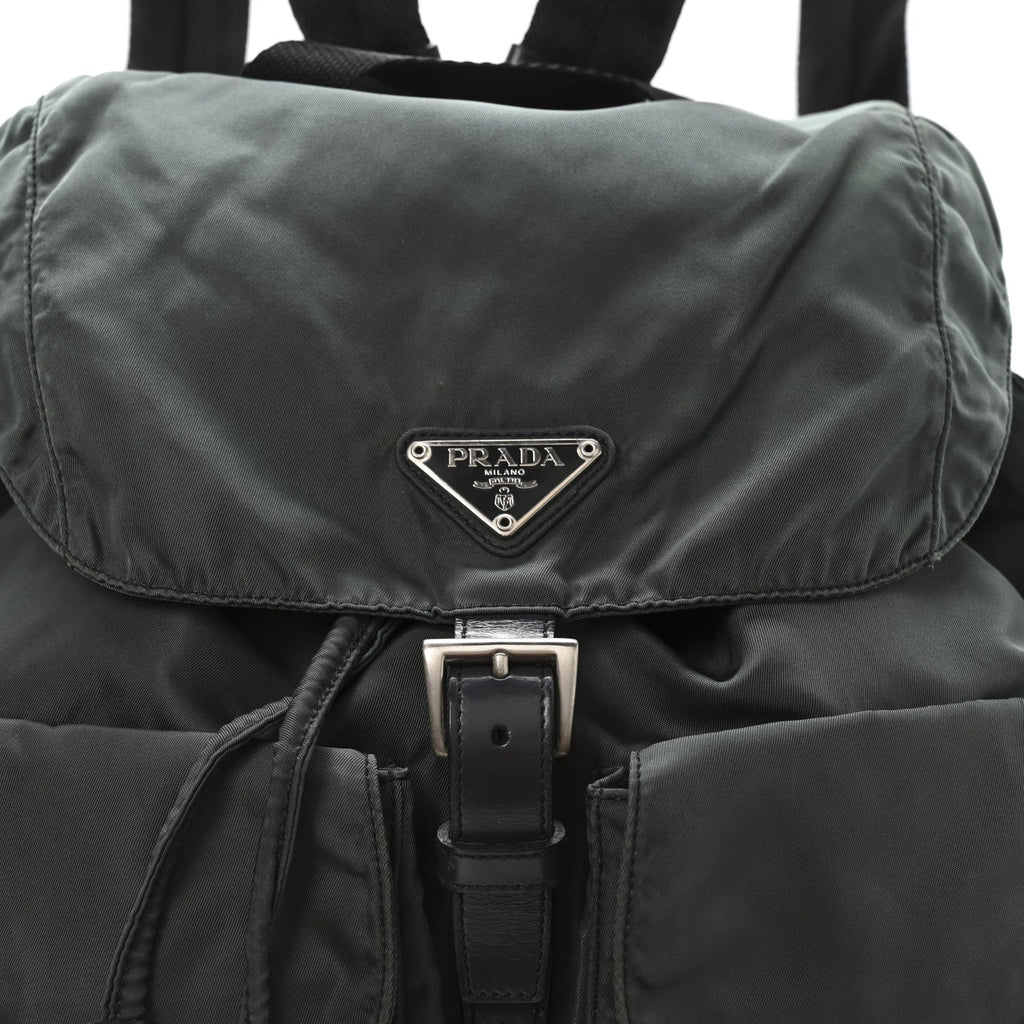 Prada Nylon Vela Medium Backpack Green