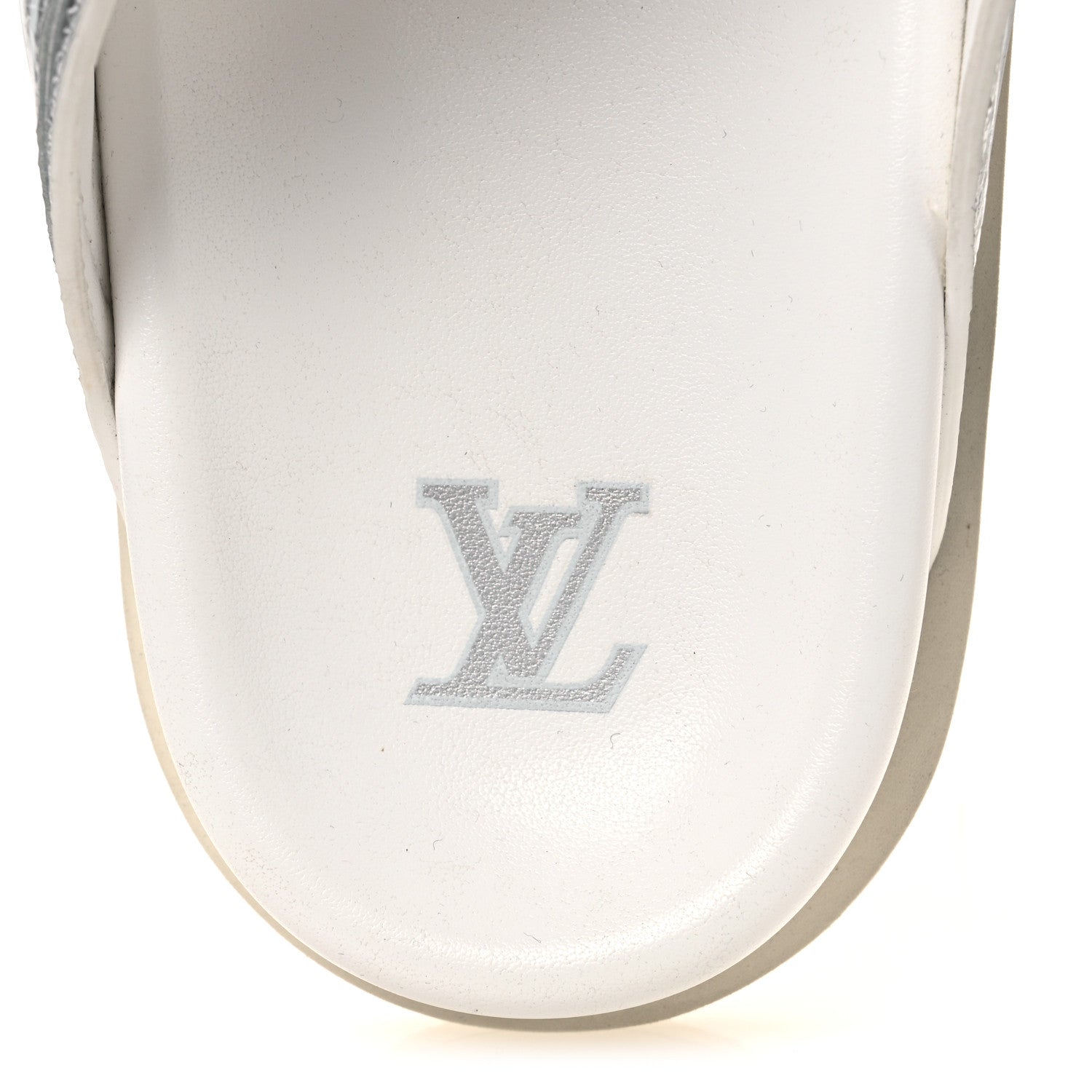 Louis Vuitton Metallic Mix Materials Mens LV Script Trainer Mules 11 Silver Multicolor