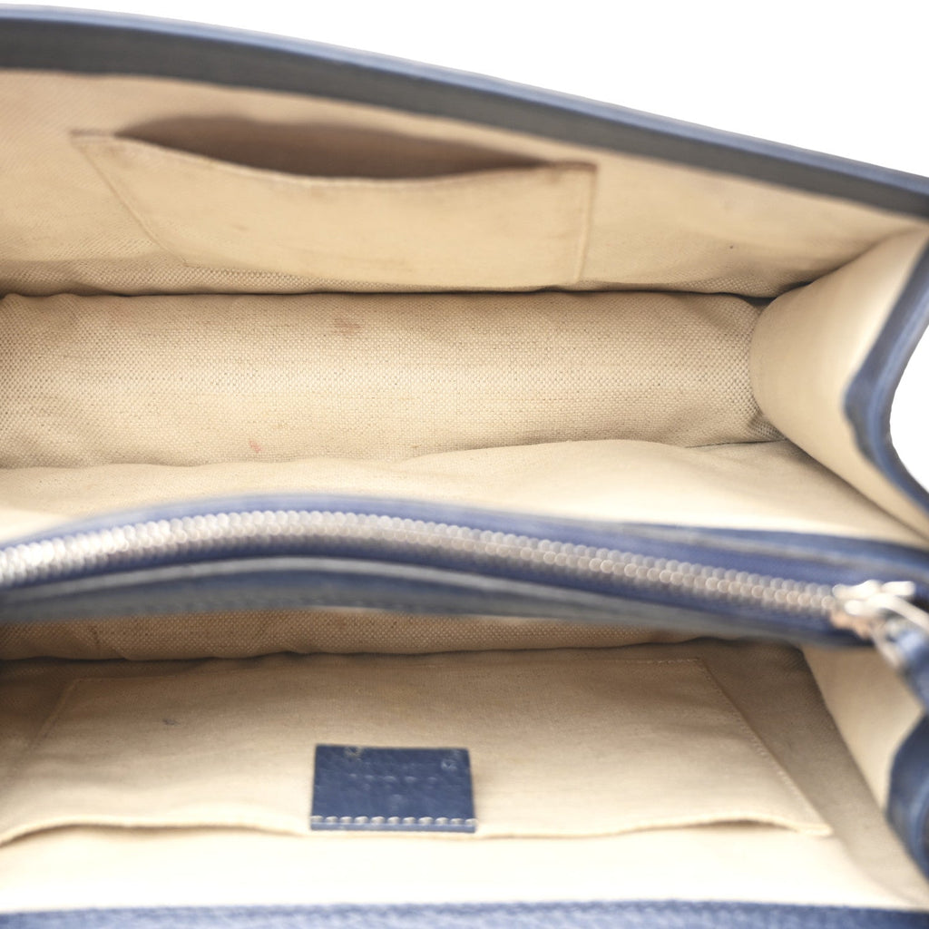 Gucci Dollar Calfskin Crystal Web Medium Dionysus Bamboo Top Handle Bag Blue Agata Montana Sapphire