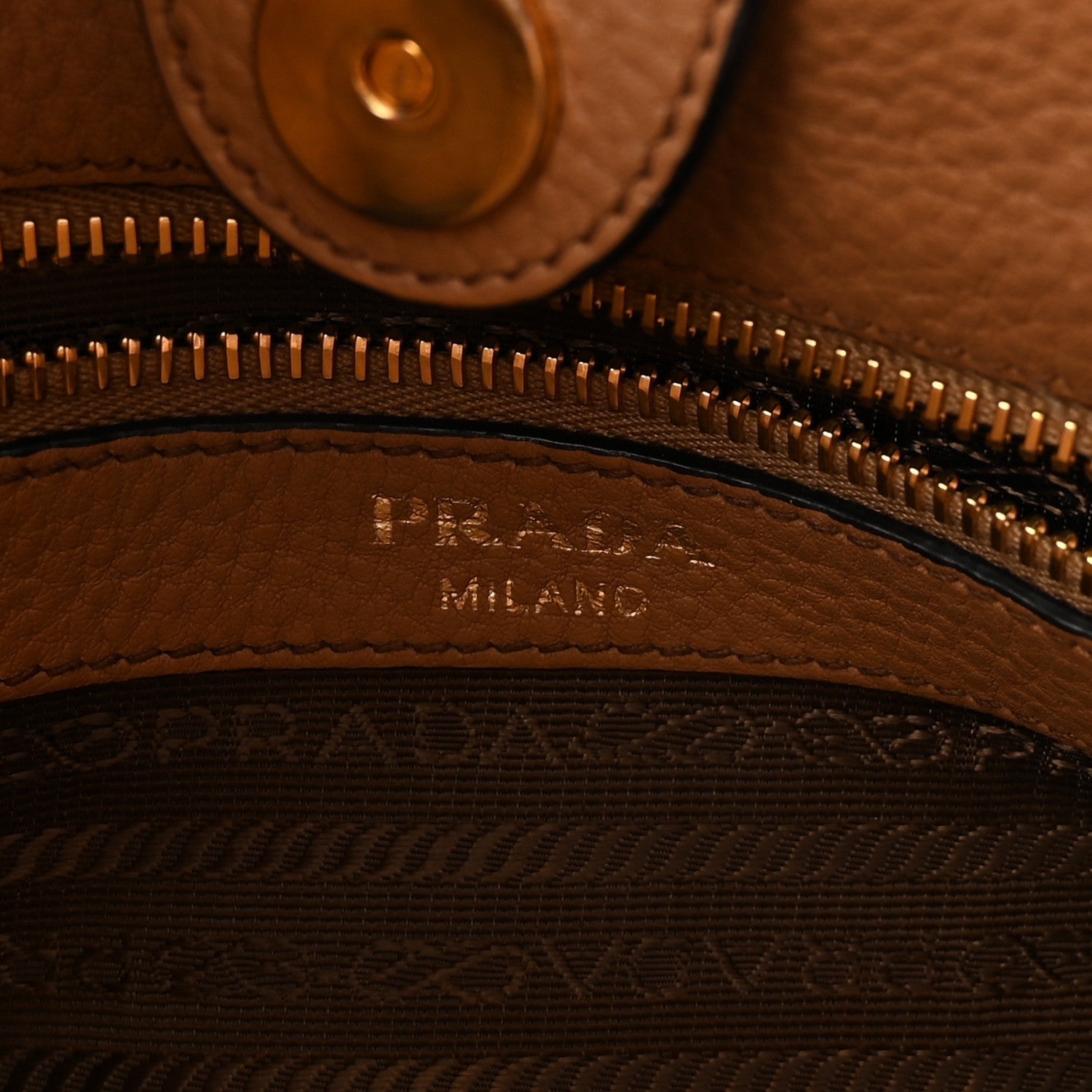 Prada Vitello Daino Hobo Messenger Bag Caramel