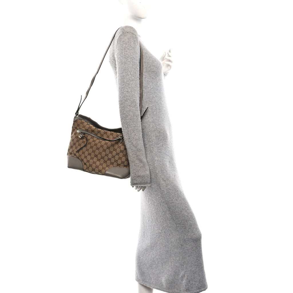 Gucci Monogram Medium Bree Foldover Tote Beige