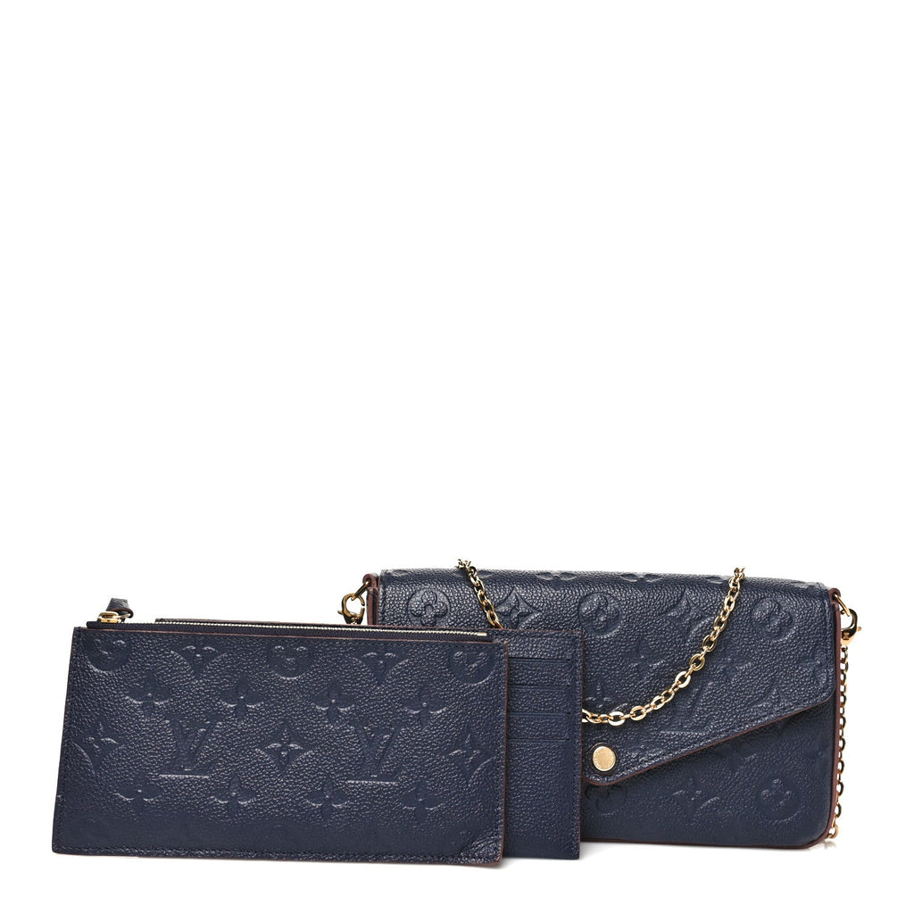 Louis Vuitton Empreinte Pochette Felicie Chain Wallet Marine Rouge
