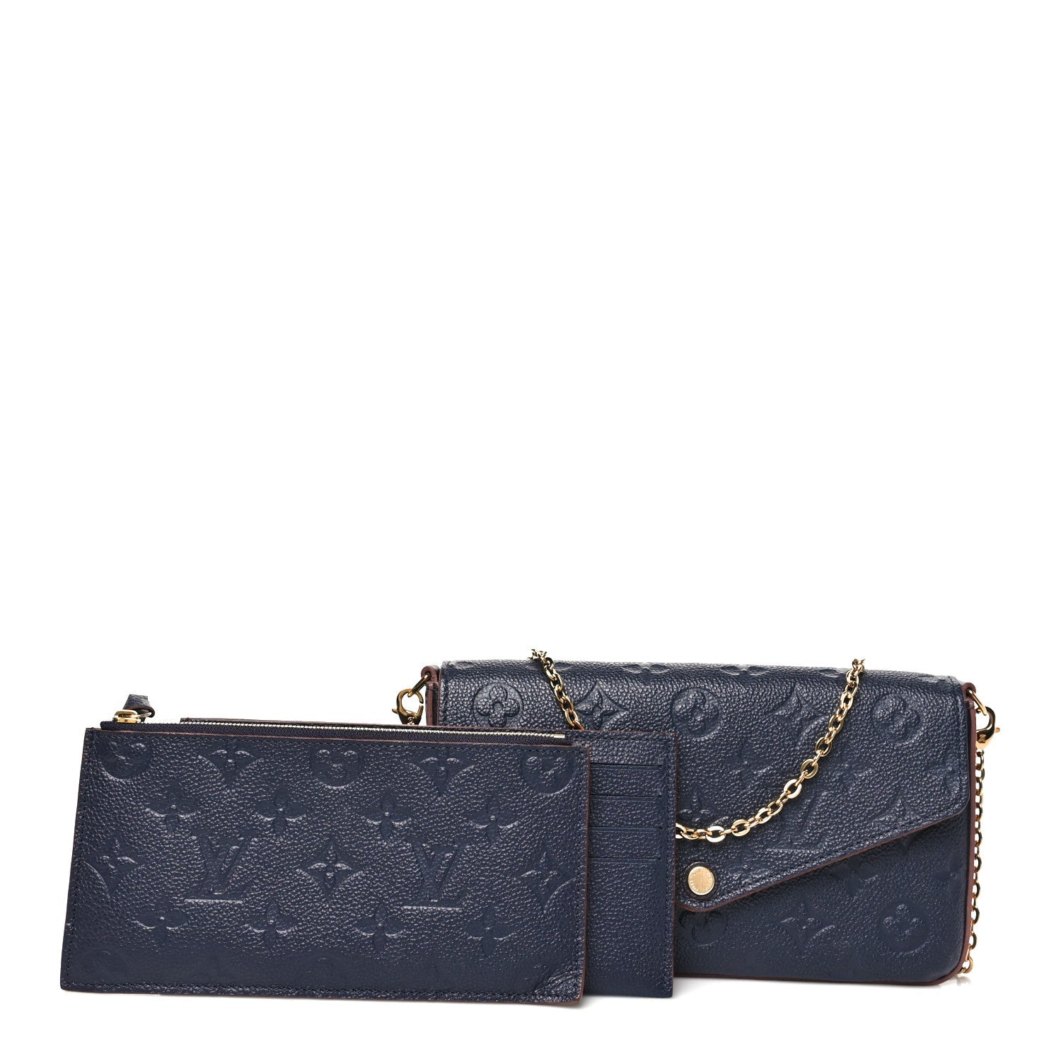 Louis Vuitton Empreinte Pochette Felicie Chain Wallet Marine Rouge