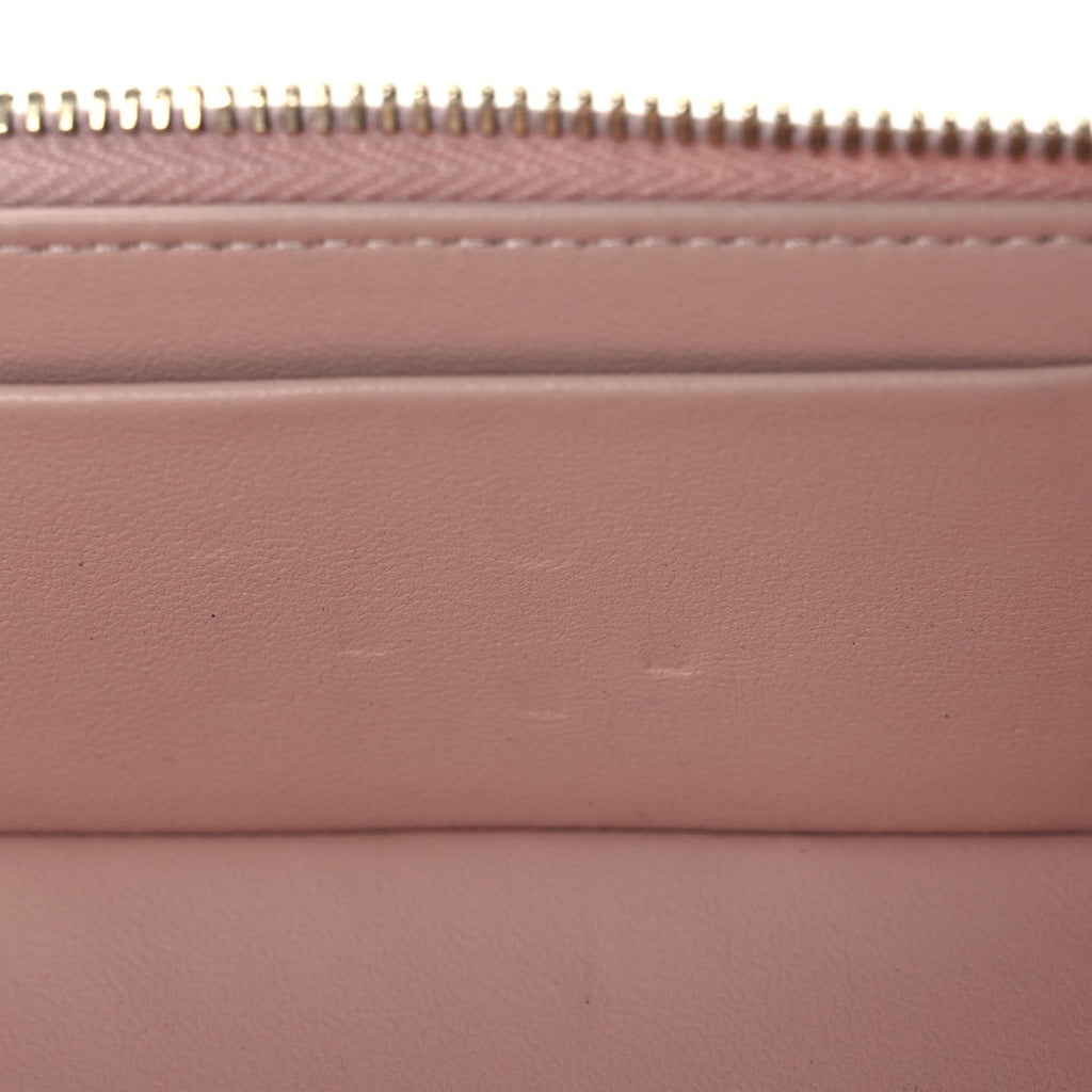 Chanel Shiny Lambskin Quilted Top Handle Vanity Case With Chain Pink