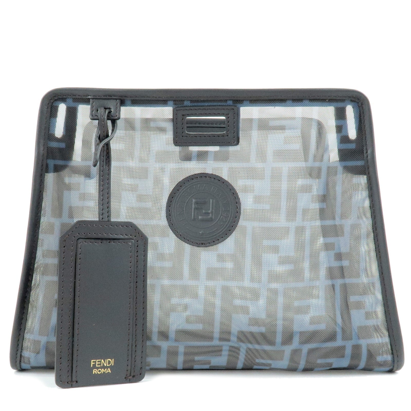 FENDI Zucca Mesh Leather Small Peekaboo Defender Bag Cover 7AR717
