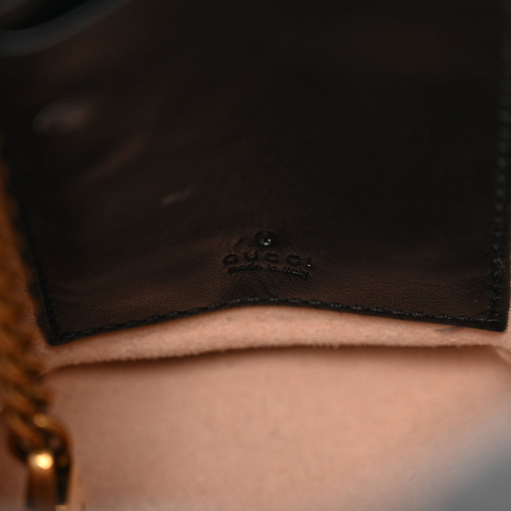 Gucci Calfskin Matelasse Mini GG Marmont 2.0 Bucket Bag Black