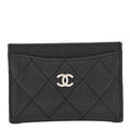 Caviar Quilted Card Holder Black