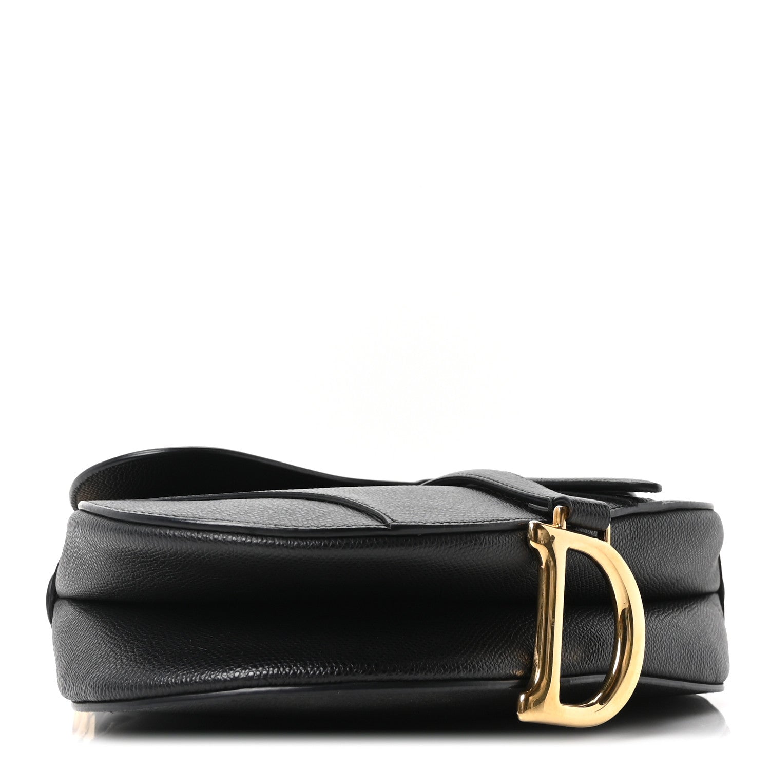 Christian Dior Grained Calfskin Saddle Bag Black