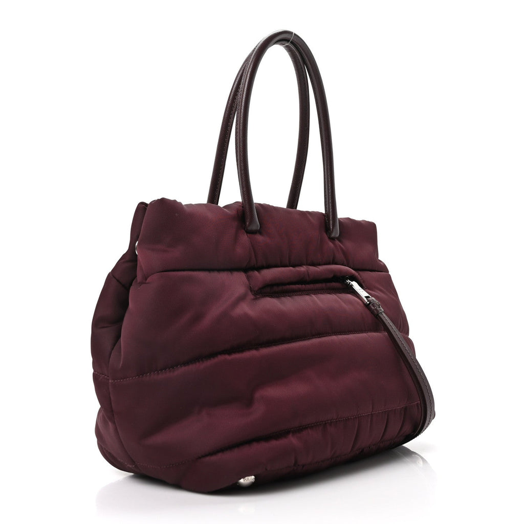 Prada Tessuto Nylon Bomber Tote Bordeaux