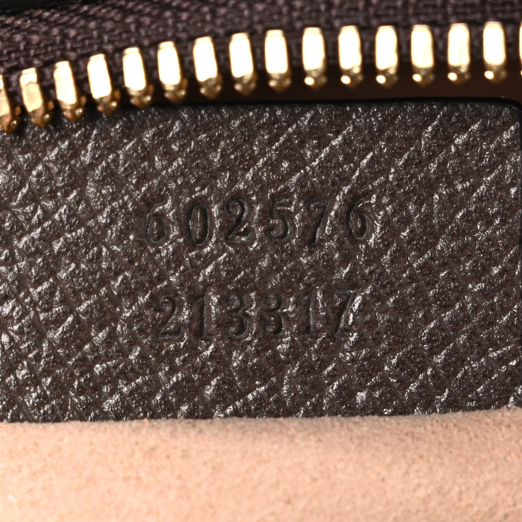 Gucci GG Supreme Monogram Mini Ophidia Top Handle Shoulder Bag Brown