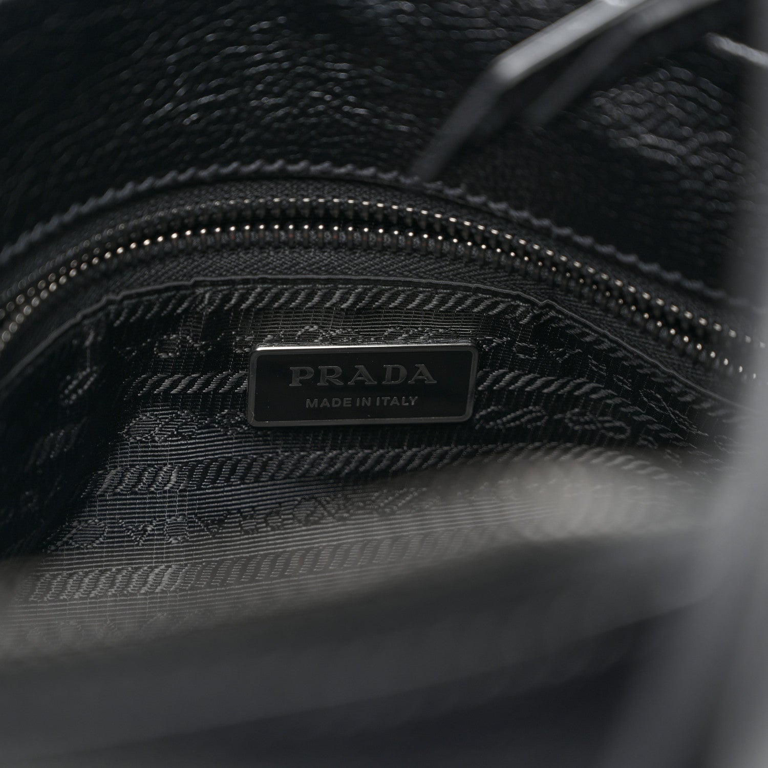 Prada Antiqued Calfskin Triangle Medium Bonnie Shoulder Bag Black