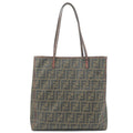 FENDI Zucca Logo Print PVC Tote Bag Khaki Black 8BH211