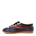 Gucci Lurex Calfskin Web GG Monogram Mens Falacer Sneakers 8.5 Iridescent Blue Iridescent Red Silver