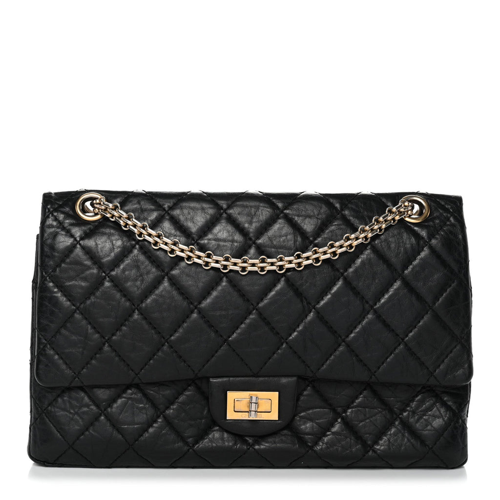 Chanel Aged Calfskin Quilted 2.55 Reissue 226 Flap Black