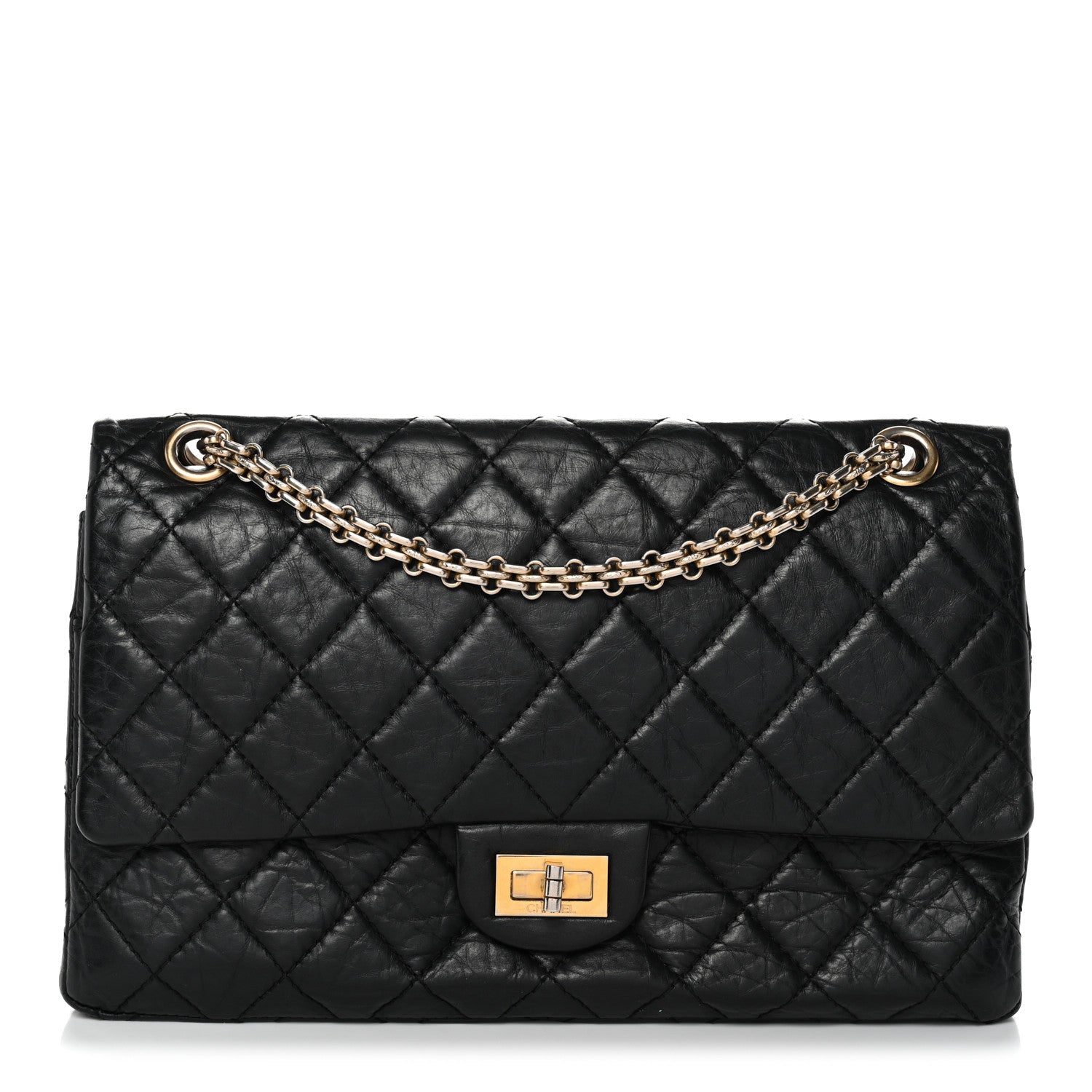 Chanel Aged Calfskin Quilted 2.55 Reissue 226 Flap Black
