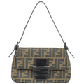 FENDI Zucca Canvas Leather Mamma Baguette Shoulder Bag 8BR180