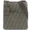 FENDI Zucca Print PVC Shoulder Bag Khaki Black 7VA207