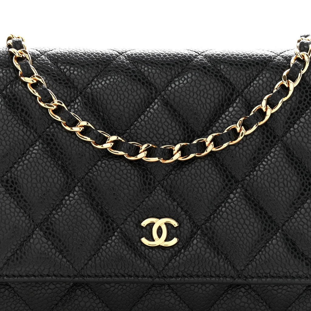 Chanel Caviar Quilted Wallet on Chain WOC Black