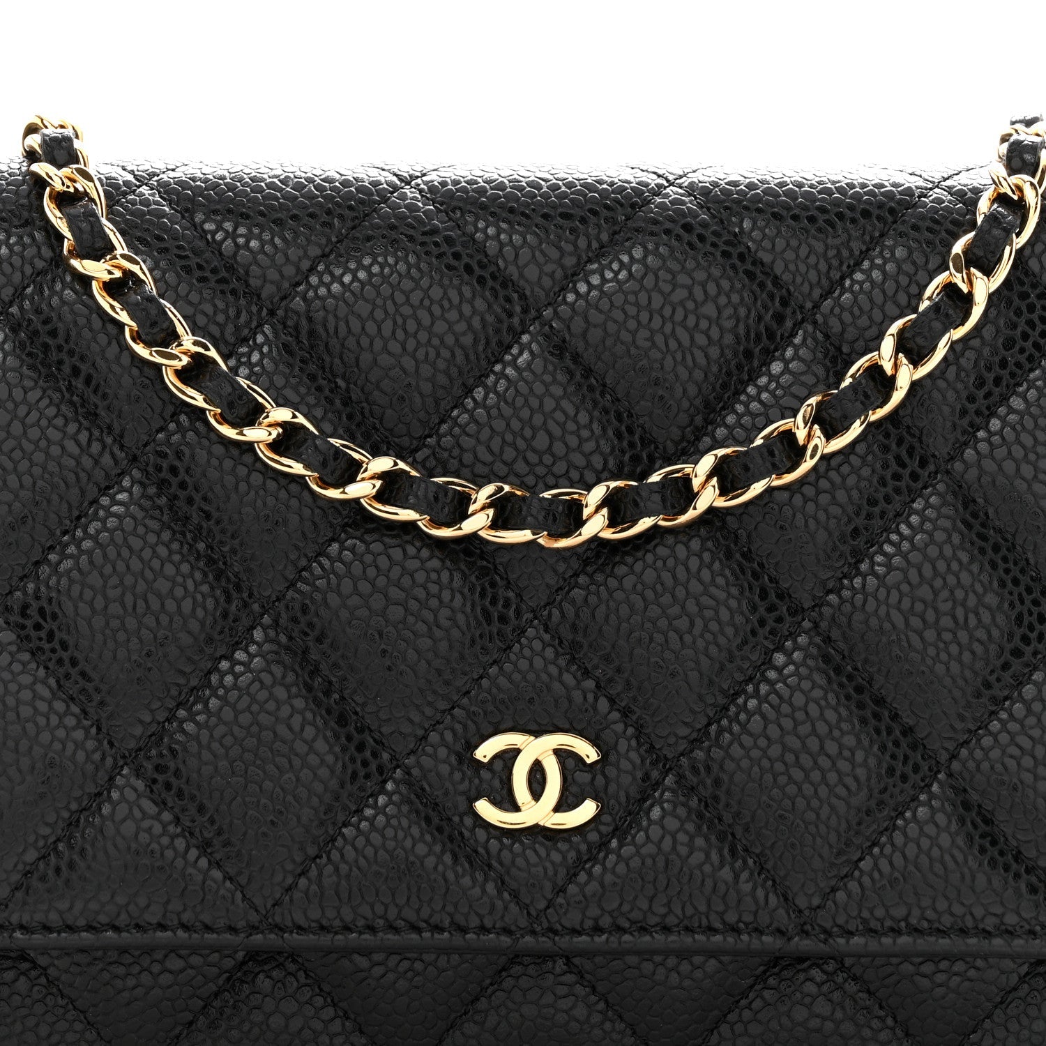 Chanel Caviar Quilted Wallet on Chain WOC Black