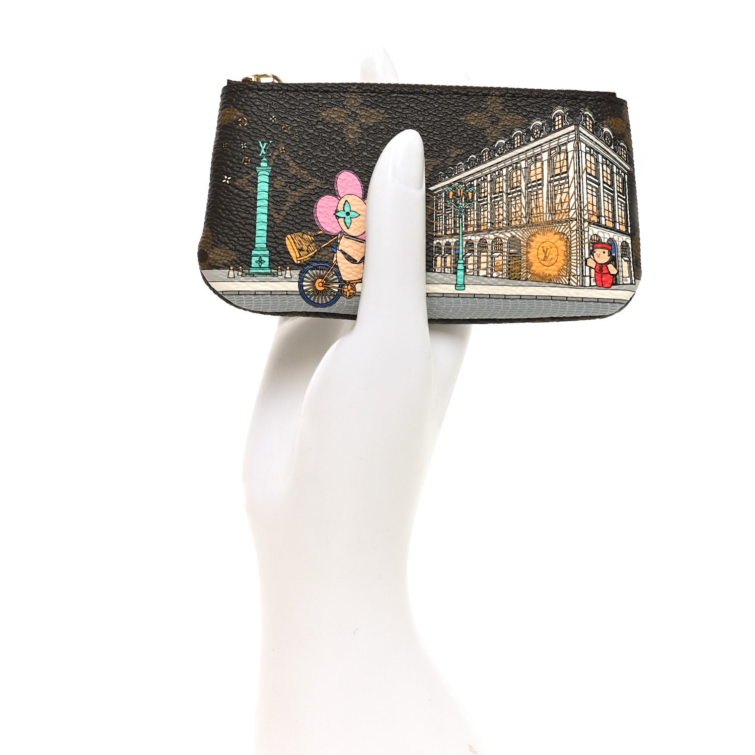 Louis Vuitton Monogram 2022 Christmas Animation Paris Key Pouch Pink