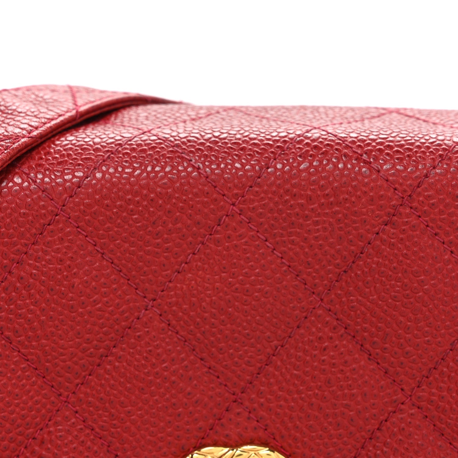 Chanel Caviar Quilted Shoulder Bag Red