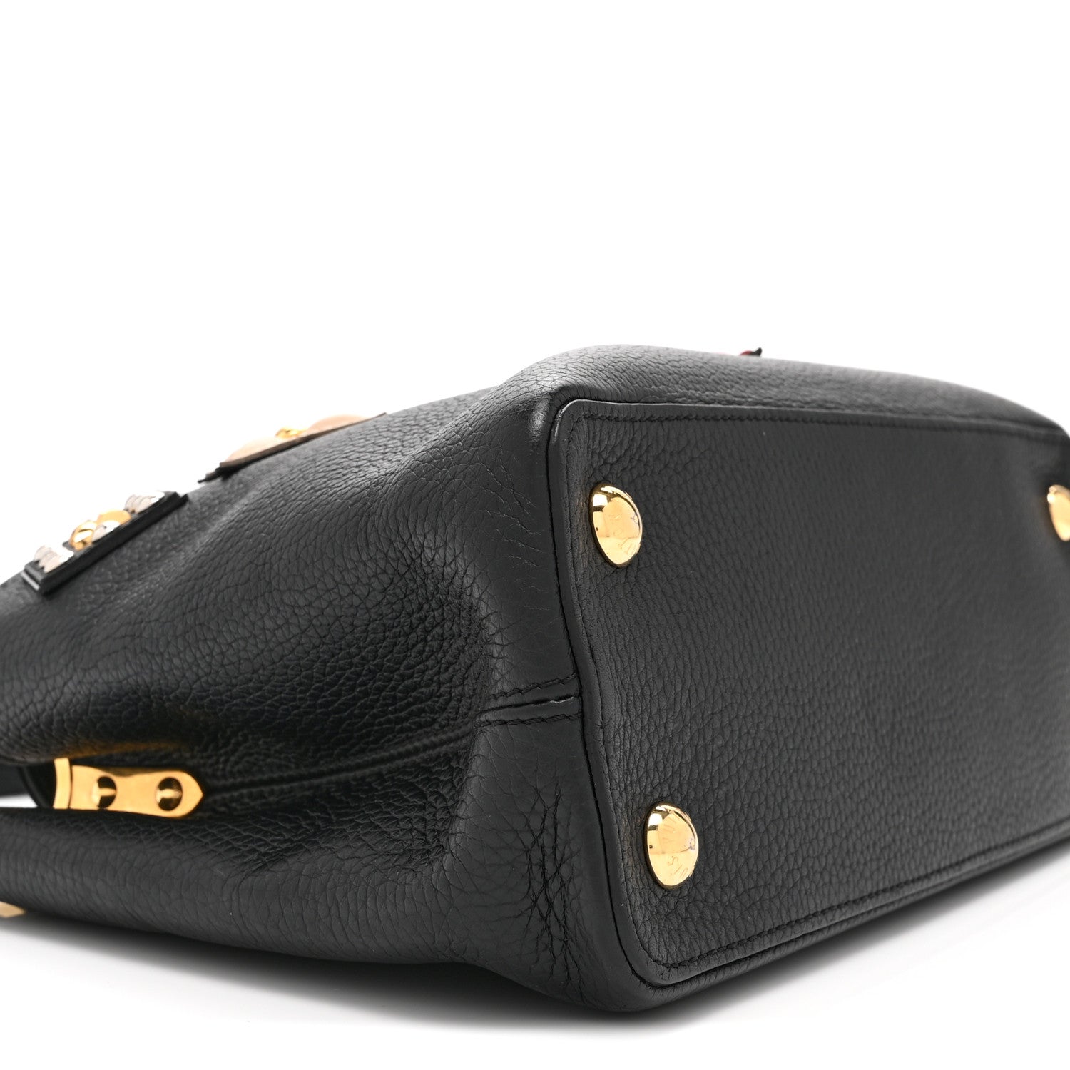 Louis Vuitton Taurillon Mechanical Flowers Smile Capucines PM Black