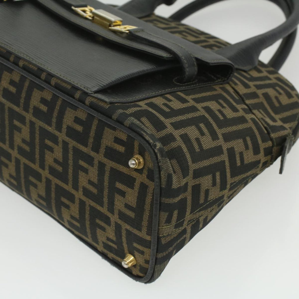 FENDI Zucca Canvas Hand Bag 2way Brown Black  35833