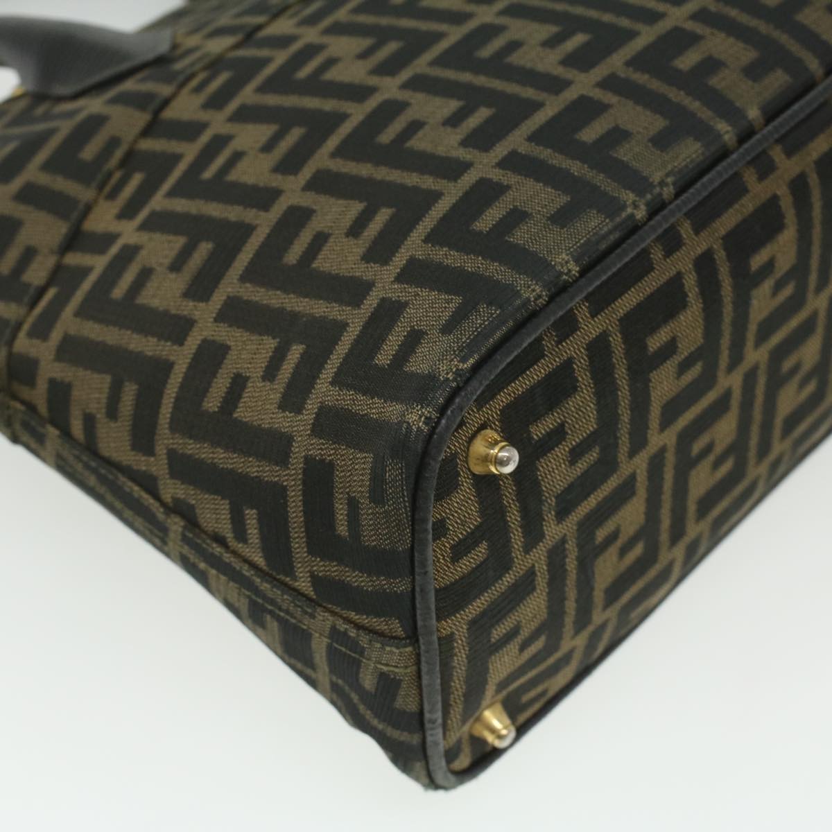 FENDI Zucca Canvas Hand Bag 2way Brown Black  35833