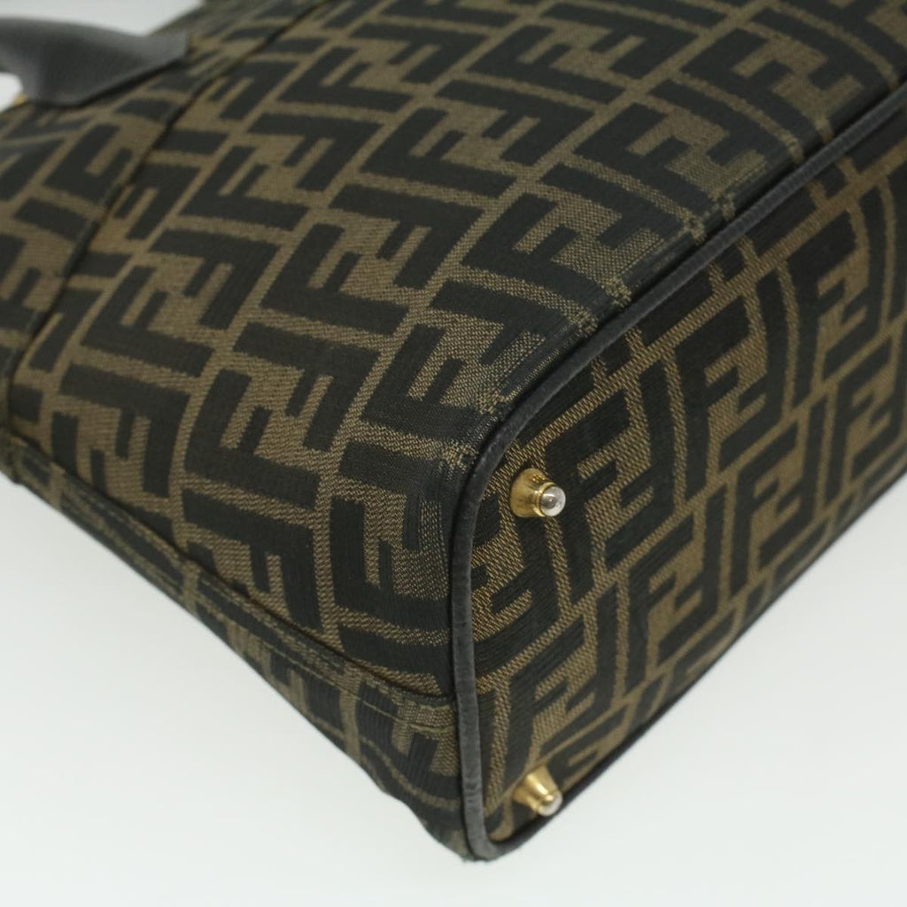FENDI Zucca Canvas Hand Bag 2way Brown Black Auth 35833