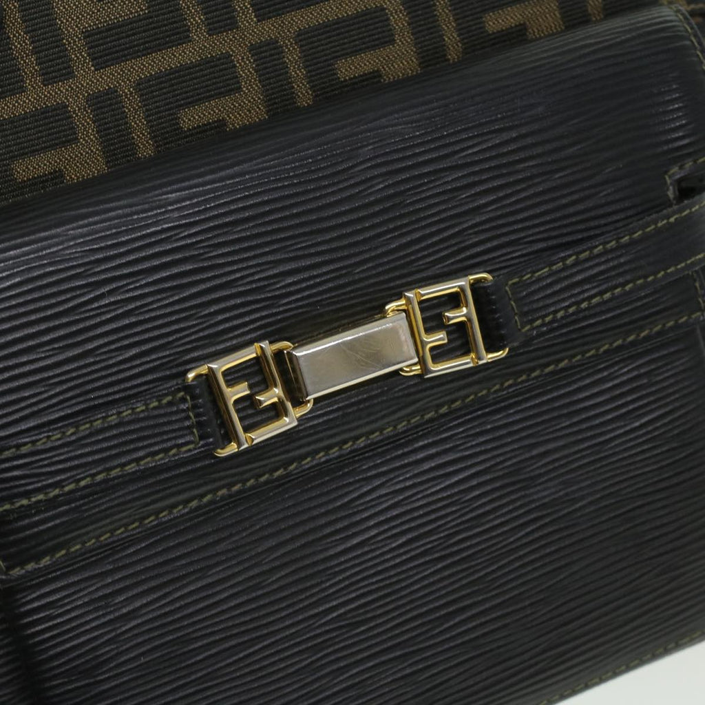 FENDI Zucca Canvas Hand Bag 2way Brown Black  35833
