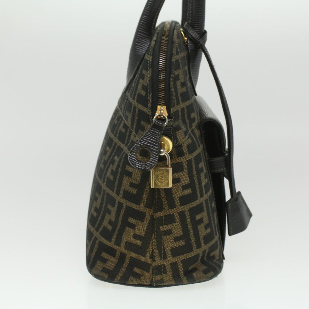 FENDI Zucca Canvas Hand Bag 2way Brown Black  35833