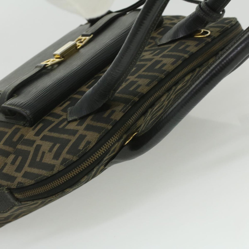 FENDI Zucca Canvas Hand Bag 2way Brown Black  35833