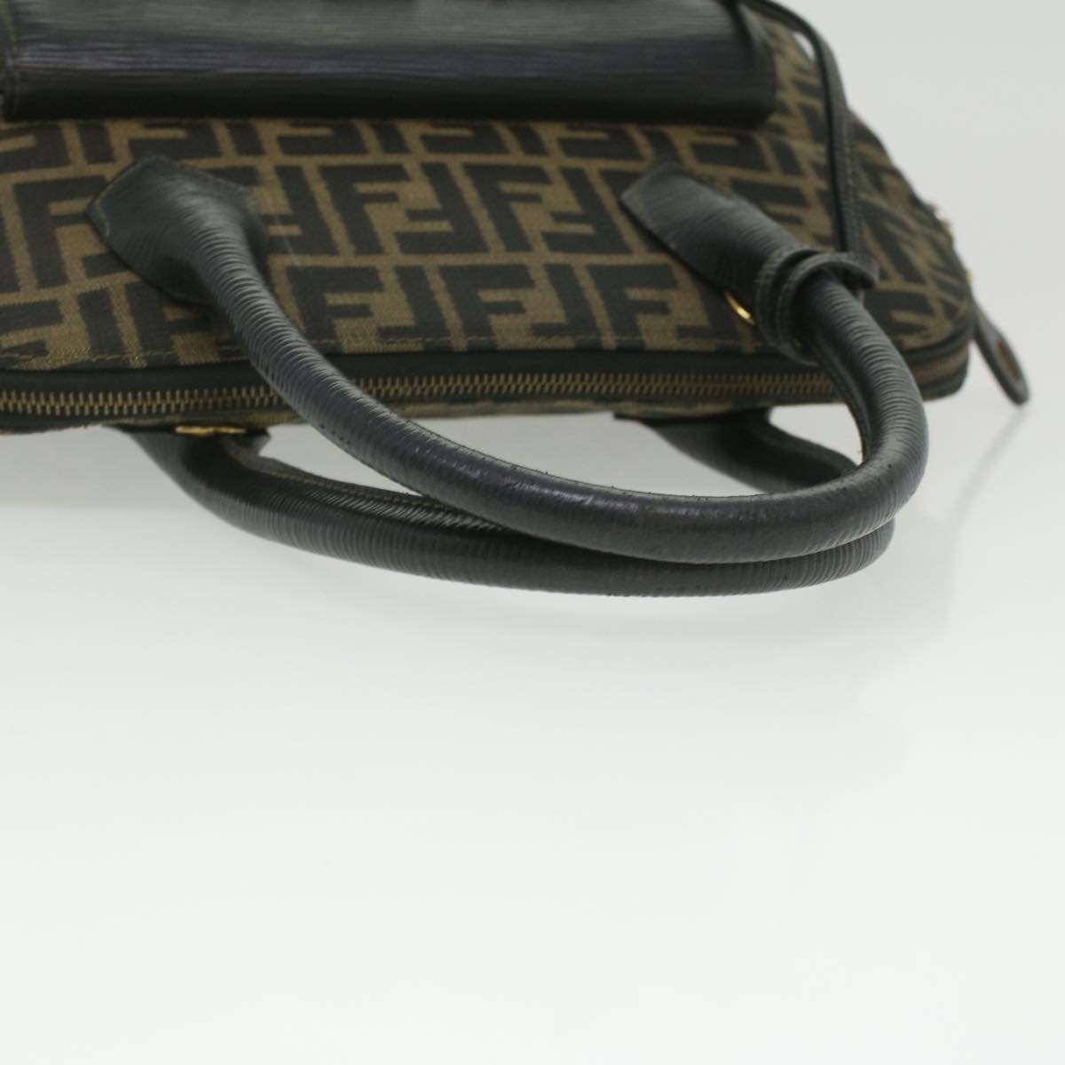 FENDI Zucca Canvas Hand Bag 2way Brown Black  35833