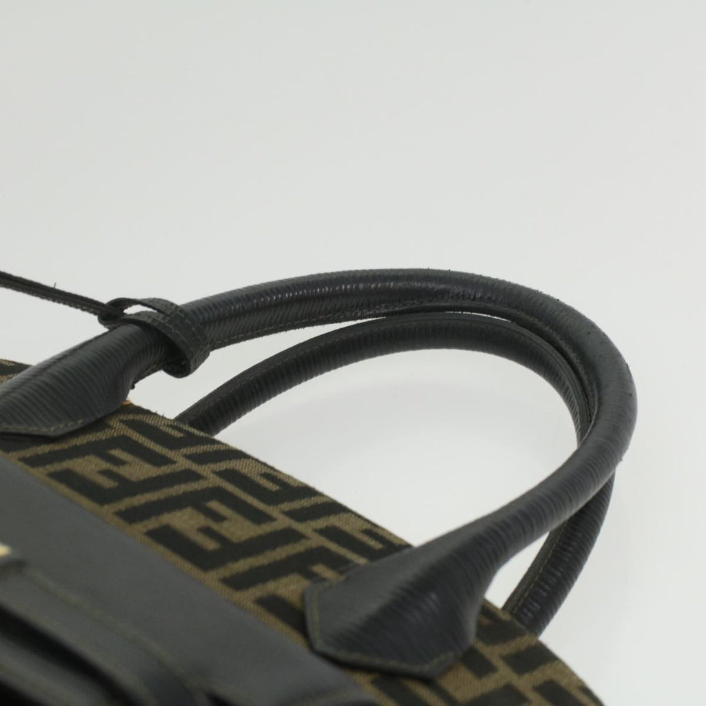 FENDI Zucca Canvas Hand Bag 2way Brown Black  35833