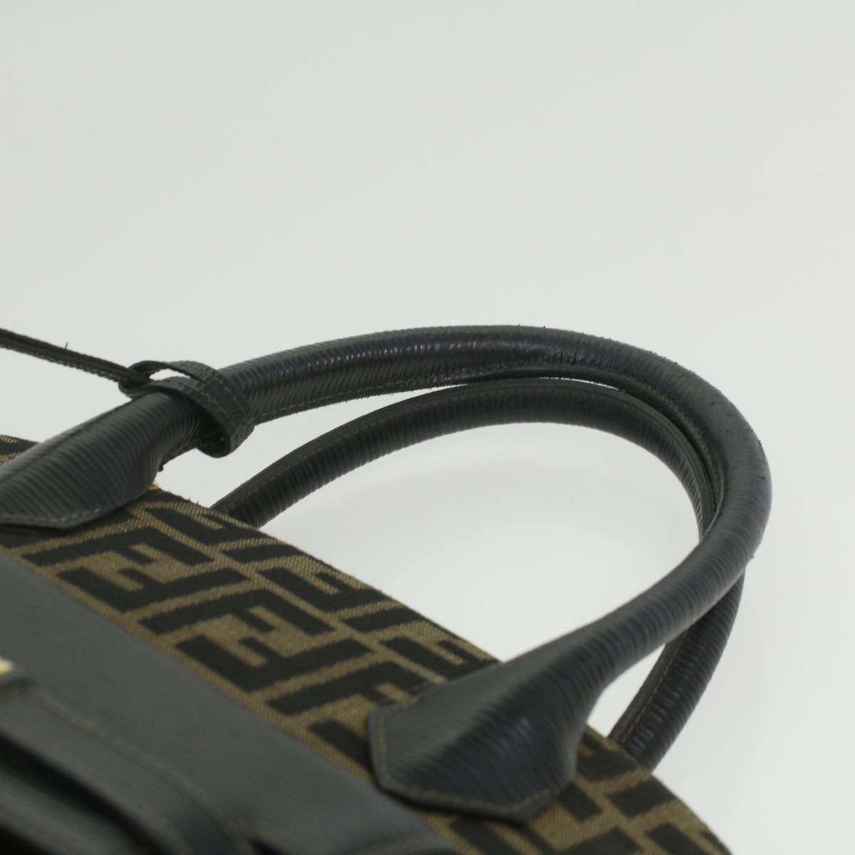FENDI Zucca Canvas Hand Bag 2way Brown Black  35833