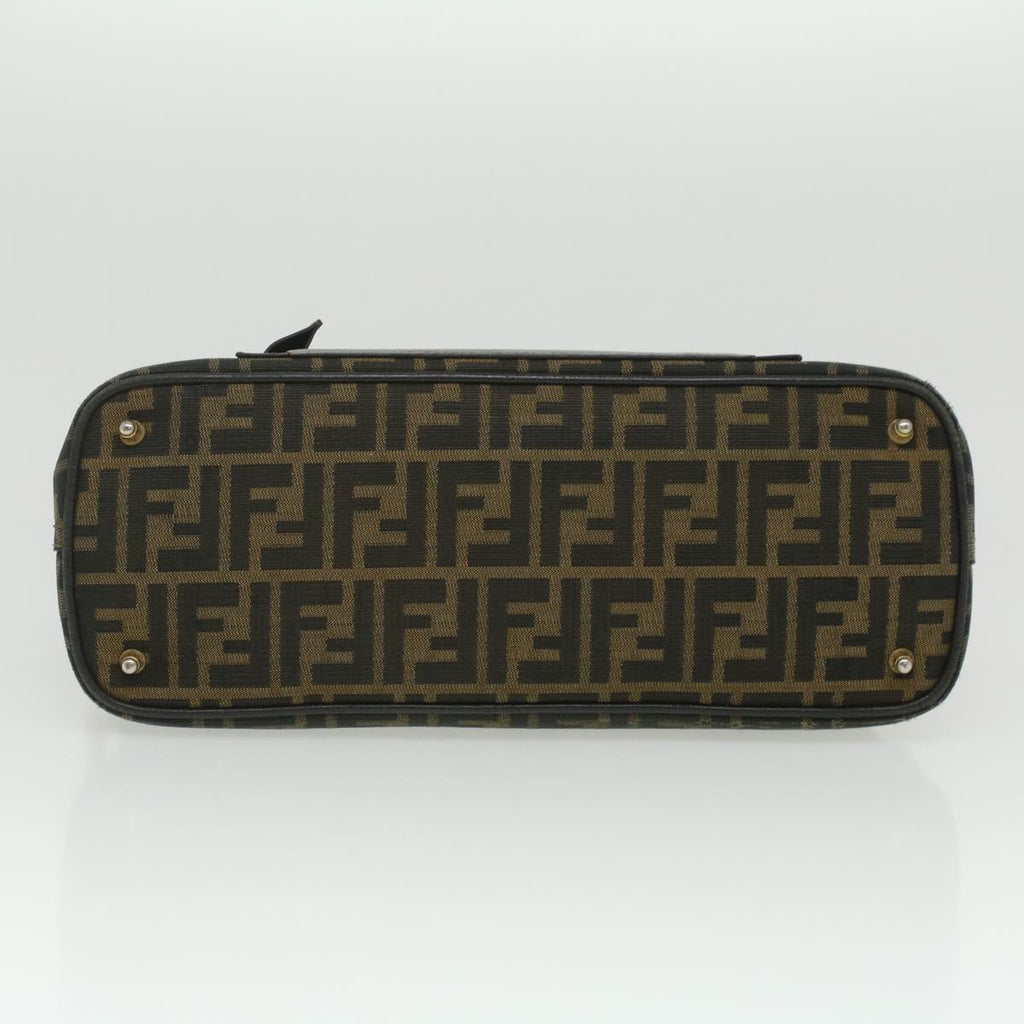 FENDI Zucca Canvas Hand Bag 2way Brown Black  35833