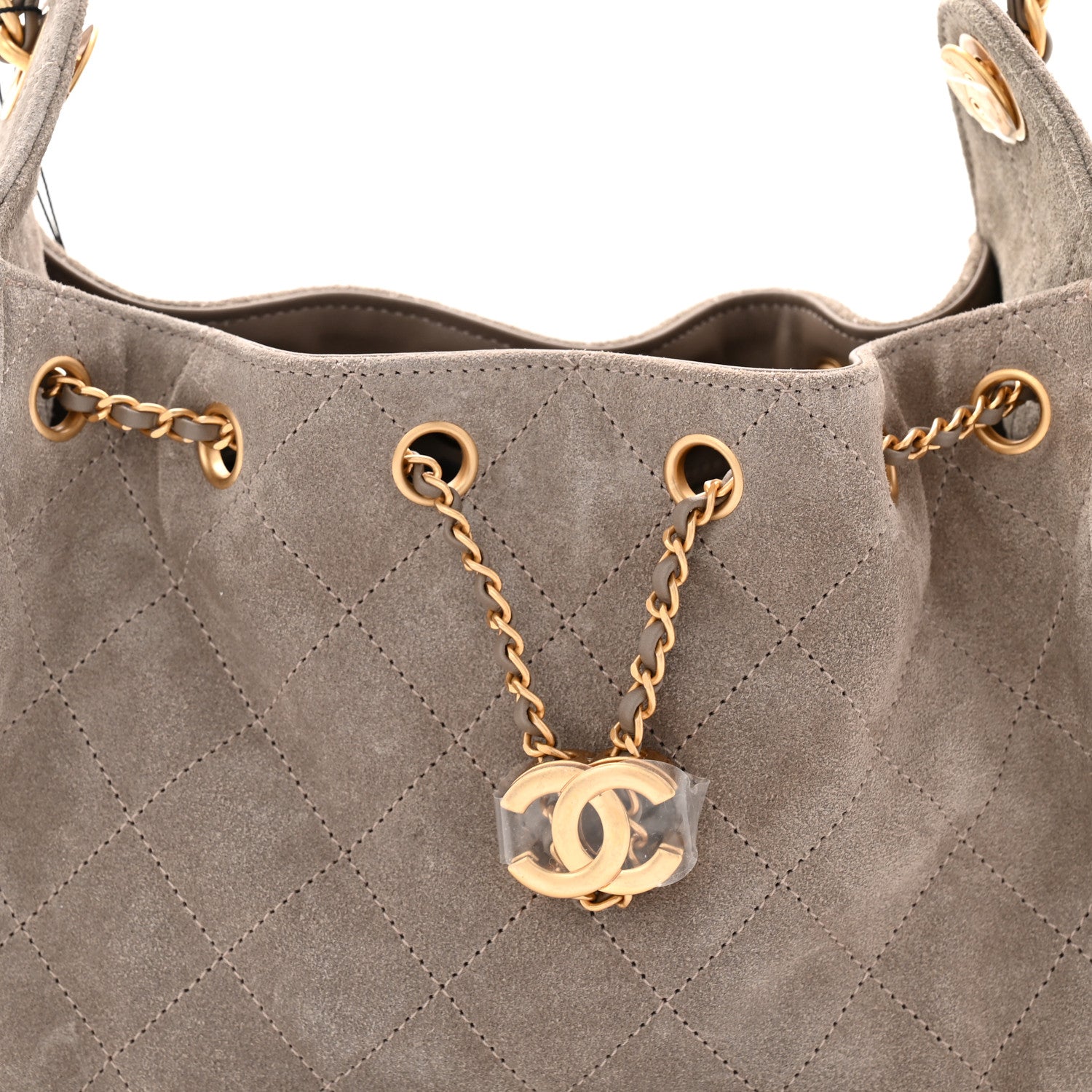Chanel Suede Quilted Mini Chanel 25 Handbag Dark Grey