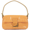 FENDI Vinyl Leather Mamma Baguette Shoulder Bag Orange 26424