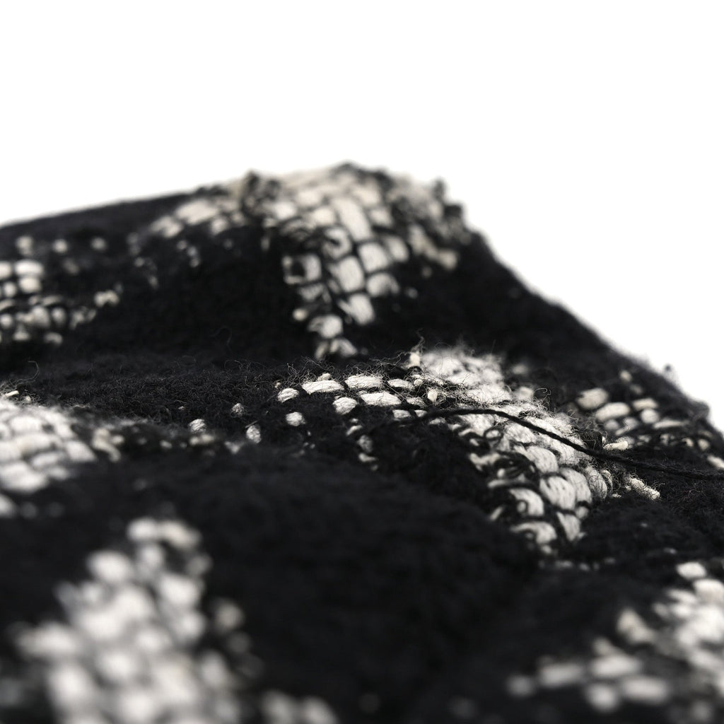 Chanel Tweed Quilted Maxi Chanel 19 Flap Black White