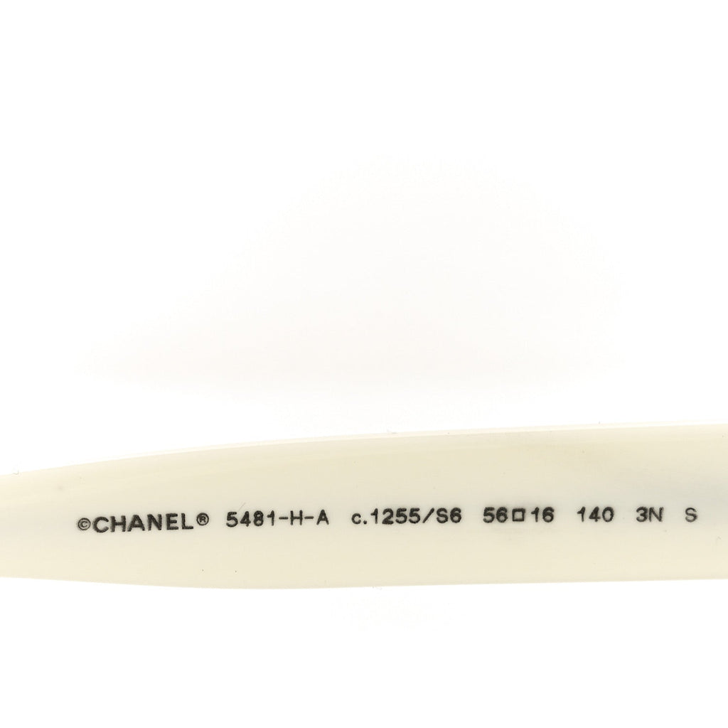 Acetate Pearl Cat Eye CC Sunglasses 5481-H-A White