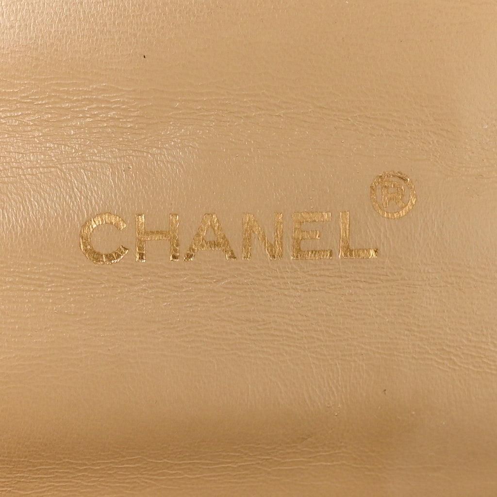 Chanel Lambskin Ribbon Stitched Flap Beige