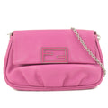 FENDI Logo Leather Chain Shoulder Bag Purse Pink 8M0276